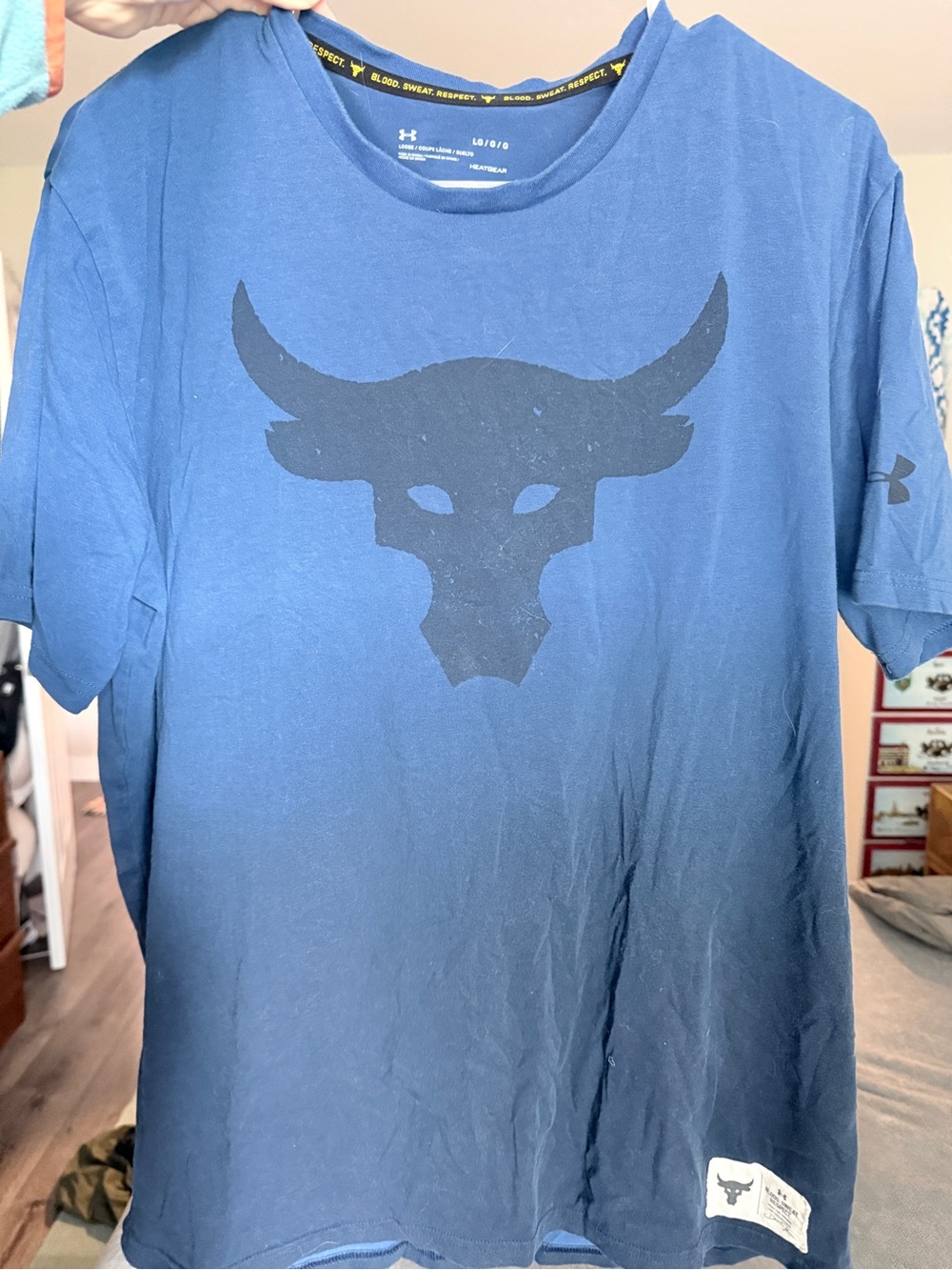 Under Armour Men's Navy Blue Bull Logo Short Sleeve Tee